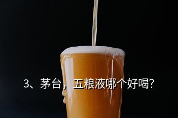 3、茅臺，五糧液哪個好喝？