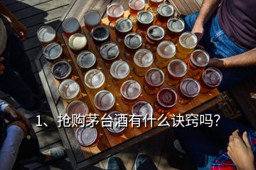 1、搶購茅臺酒有什么訣竅嗎？