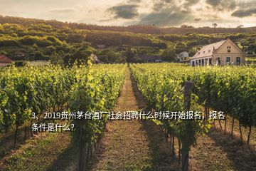 3、2019貴州茅臺酒廠社會招聘什么時(shí)候開始報(bào)名，報(bào)名條件是什么？