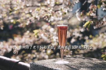 2、貴州除了老干媽和茅臺，還有哪些耳熟能詳?shù)钠髽I(yè)？