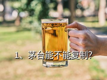 1、茅臺能不能復(fù)制？