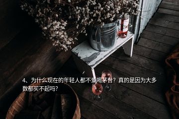 4、為什么現(xiàn)在的年輕人都不愛(ài)喝茅臺(tái)？真的是因?yàn)榇蠖鄶?shù)都買(mǎi)不起嗎？