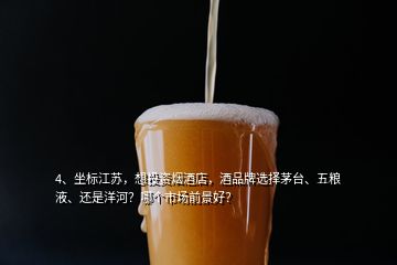 4、坐標(biāo)江蘇，想投資煙酒店，酒品牌選擇茅臺(tái)、五糧液、還是洋河？哪個(gè)市場(chǎng)前景好？