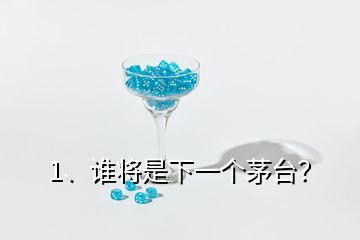 1、誰將是下一個茅臺？