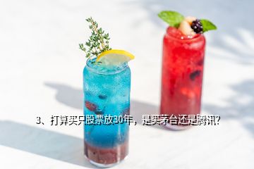 3、打算買只股票放30年，是買茅臺還是騰訊？