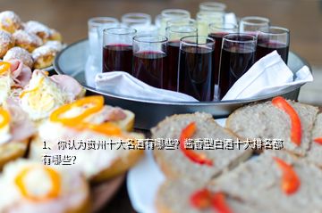 1、你認為貴州十大名酒有哪些？醬香型白酒十大排名都有哪些？