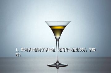 1、貴州茅臺鎮(zhèn)除了茅臺酒，還有什么酒比較好，求推薦？