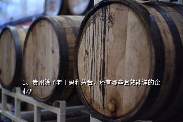 1、貴州除了老干媽和茅臺(tái)，還有哪些耳熟能詳?shù)钠髽I(yè)？