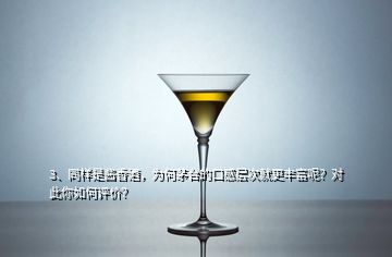 3、同樣是醬香酒，為何茅臺(tái)的口感層次就更豐富呢？對(duì)此你如何評(píng)價(jià)？