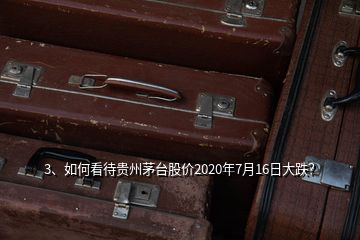 3、如何看待貴州茅臺(tái)股價(jià)2020年7月16日大跌？