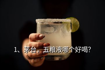 1、茅臺，五糧液哪個好喝？