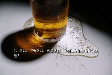 1、茅臺、飛天茅臺、五星茅臺、茅臺王子酒都有什么區(qū)別？