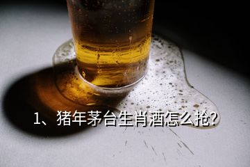 1、豬年茅臺(tái)生肖酒怎么搶？