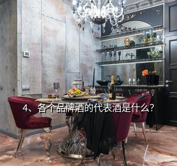 4、各個(gè)品牌酒的代表酒是什么？