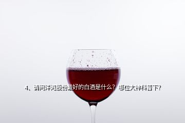 4、請問洋河股份最好的白酒是什么？哪位大神科普下？