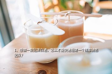 1、想做一款貼牌白酒，怎么才能快速組建一個(gè)精準(zhǔn)銷售團(tuán)隊(duì)？