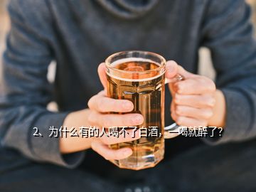 2、為什么有的人喝不了白酒，一喝就醉了？