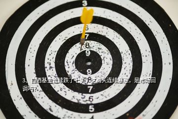 3、白酒基金連續(xù)跌了七天，這兩天連續(xù)暴漲，是市場回調(diào)嗎？