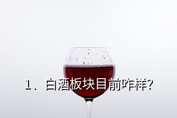 1、白酒板塊目前咋樣？