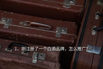 1、剛注冊了一個白酒品牌，怎么推廣？