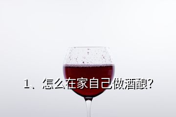 1、怎么在家自己做酒釀？