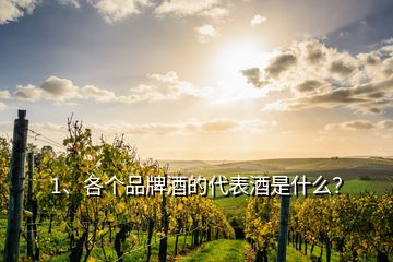 1、各個品牌酒的代表酒是什么？