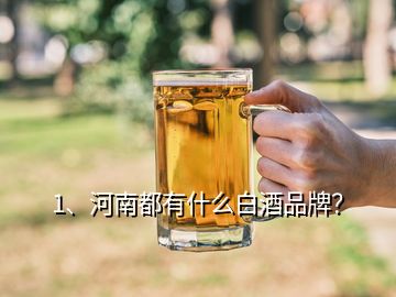 1、河南都有什么白酒品牌？