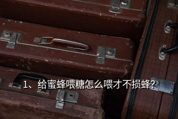 1、給蜜蜂喂糖怎么喂才不損蜂？