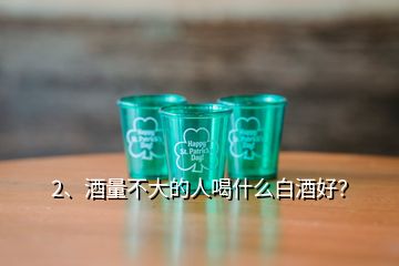 2、酒量不大的人喝什么白酒好？