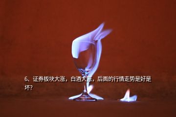 6、證券板塊大漲，白酒大漲，后面的行情走勢(shì)是好是壞？