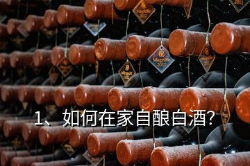 1、如何在家自釀白酒？