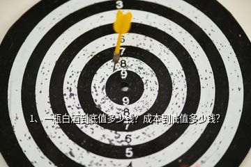 1、一瓶白酒到底值多少錢？成本到底值多少錢？