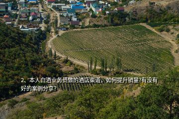 2、本人白酒業(yè)務(wù)員做的酒店渠道，如何提升銷量?有沒(méi)有好的案例分享？