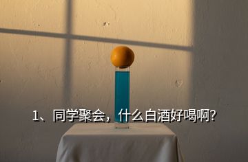 1、同學聚會，什么白酒好喝?。?></p><p>同學聚會，不知道你們是哪個年齡段的同學。但問題既然問了，說明你應該年齡不大，喝的酒不夠多，各個地域也都有自己的酒，沒有辦法推薦。要說給你推薦<a href=