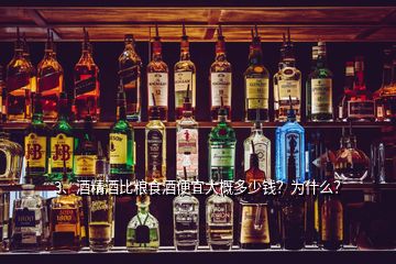 3、酒精酒比糧食酒便宜大概多少錢？為什么？