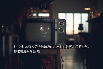 3、為什么有人覺得葡萄酒聞起來有著各種水果的香氣，卻唯獨沒有葡萄味？