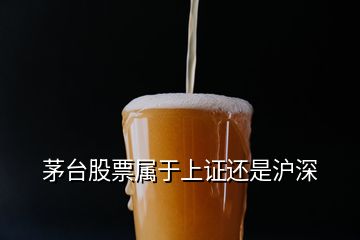 茅臺股票屬于上證還是滬深