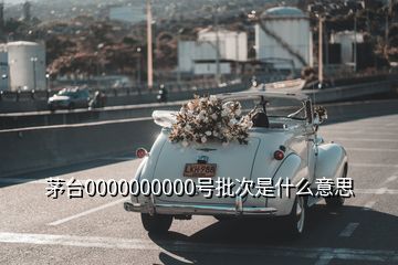 茅臺(tái)0000000000號(hào)批次是什么意思