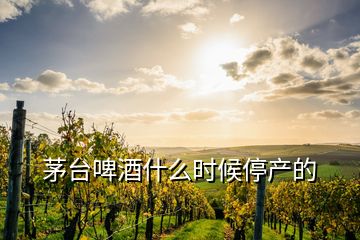 茅臺啤酒什么時候停產(chǎn)的