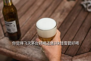 你覺(jué)得飛天茅臺(tái)好喝還是3塊錢雪碧好喝