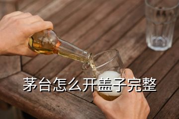 茅臺怎么開蓋子完整