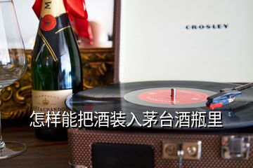 怎樣能把酒裝入茅臺(tái)酒瓶里