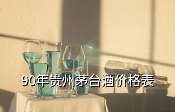 90年貴州茅臺酒價格表