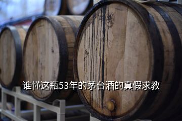 誰懂這瓶53年的茅臺酒的真假求教