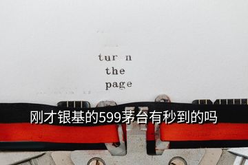 剛才銀基的599茅臺(tái)有秒到的嗎