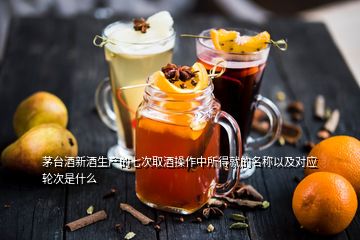 茅臺酒新酒生產(chǎn)的七次取酒操作中所得就的名稱以及對應(yīng)輪次是什么