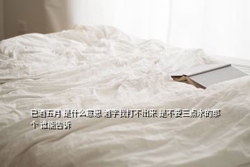 已酒五月 是什么意思 酒字我打不出來 是不要三點(diǎn)水的那個(gè) 誰能告訴