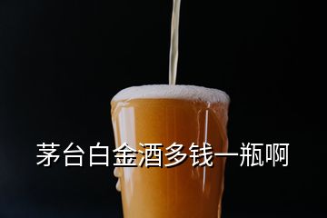 茅臺白金酒多錢一瓶啊