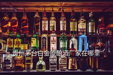 貴州茅臺白金原釀酒廠家在哪里