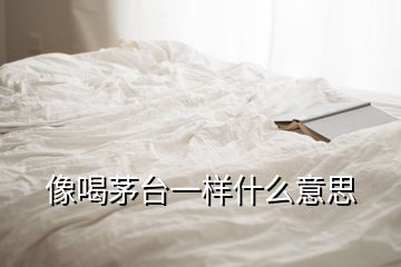 像喝茅臺一樣什么意思